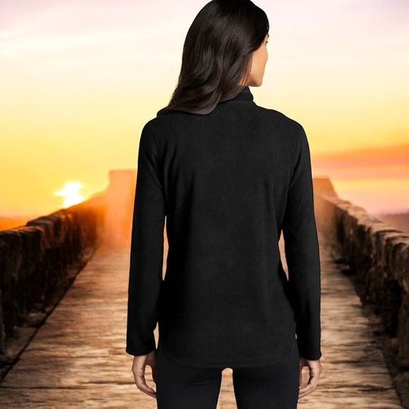 Eddie Bauer Women's Black Quater Zip MicroFleece Pullover - Picture 8 of 16